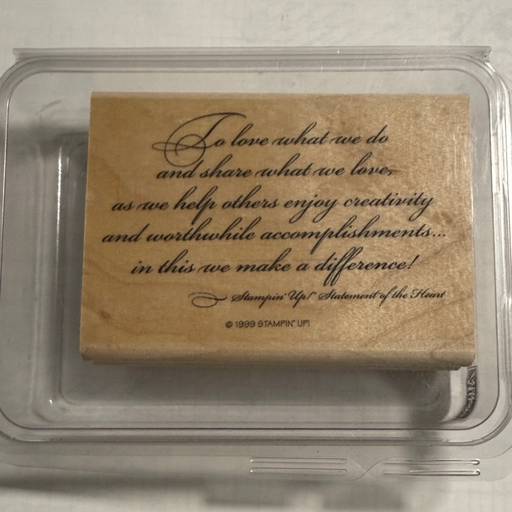 Stampin' Up! Inspirational Wooden Stamp - statement of the heart